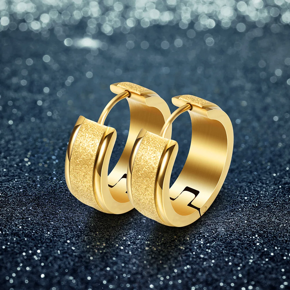 Женские круглые серьги из нержавеющей стали 808 ювелирные изделия 18 каратного