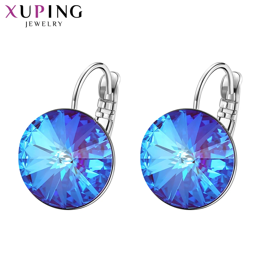 Xuping простой дизайн обручи серьги Модные Кристаллы от Swarovski Специальный стиль для девочек ювелирные изделия подарок S143/S142.2-97326/206