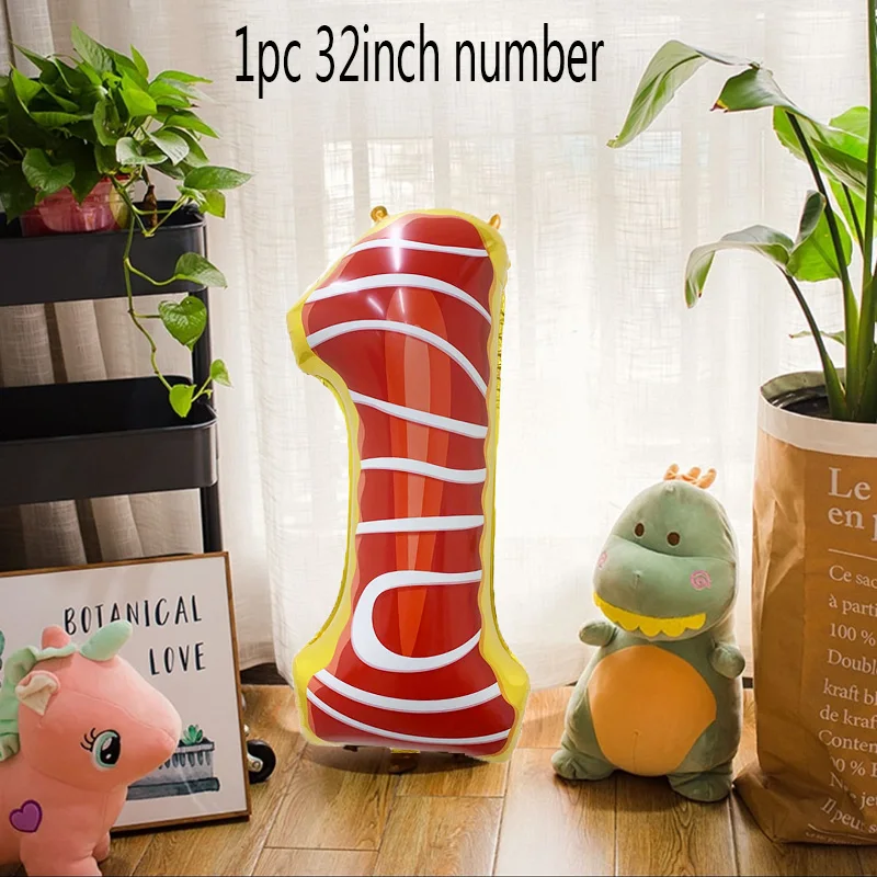 32-дюймовый имитация мороженого цифровой алюминиевый воздушный шар Пончик