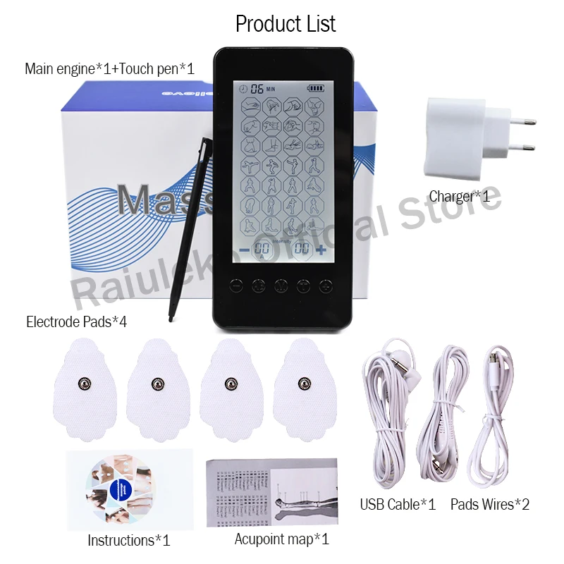 Электрический стимулятор мышц с сенсорным экраном 28 режимов|Расслабляющие