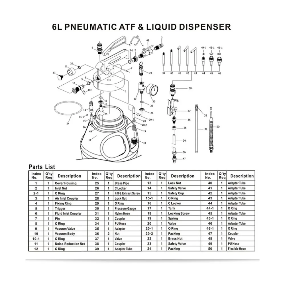6L Pneumatic Fuel Extractor Dispenser Change Machine Automatic Transmission Pumping Oil Changer Gearbox Filling Tool