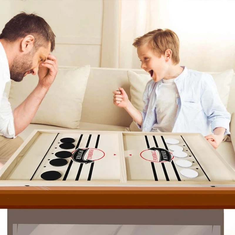 

Head-to-Head Wooden Desktop Hockey Table Game for Kids and Adults, Portable Hock F2TC