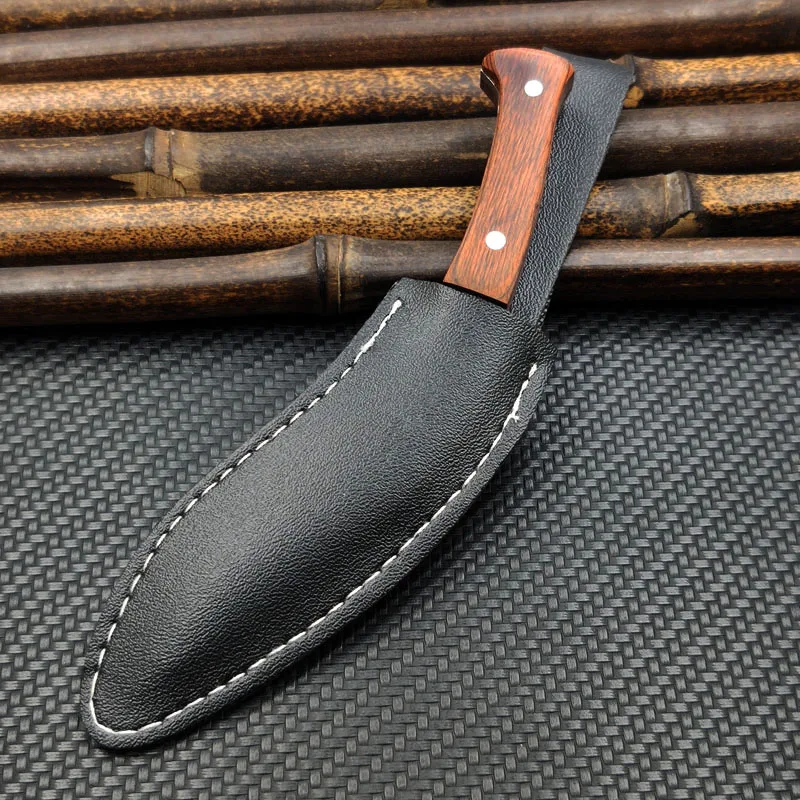 

Dropship Mini 3CR13 Stainless Steel Fixed Blade Knife scimitar Wooden Handle Pocket Knife Camping With Nylon knife Set