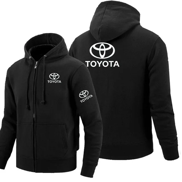 Толстовки на молнии для Toyota с логотипом флисовая толстовка капюшоном и длинным