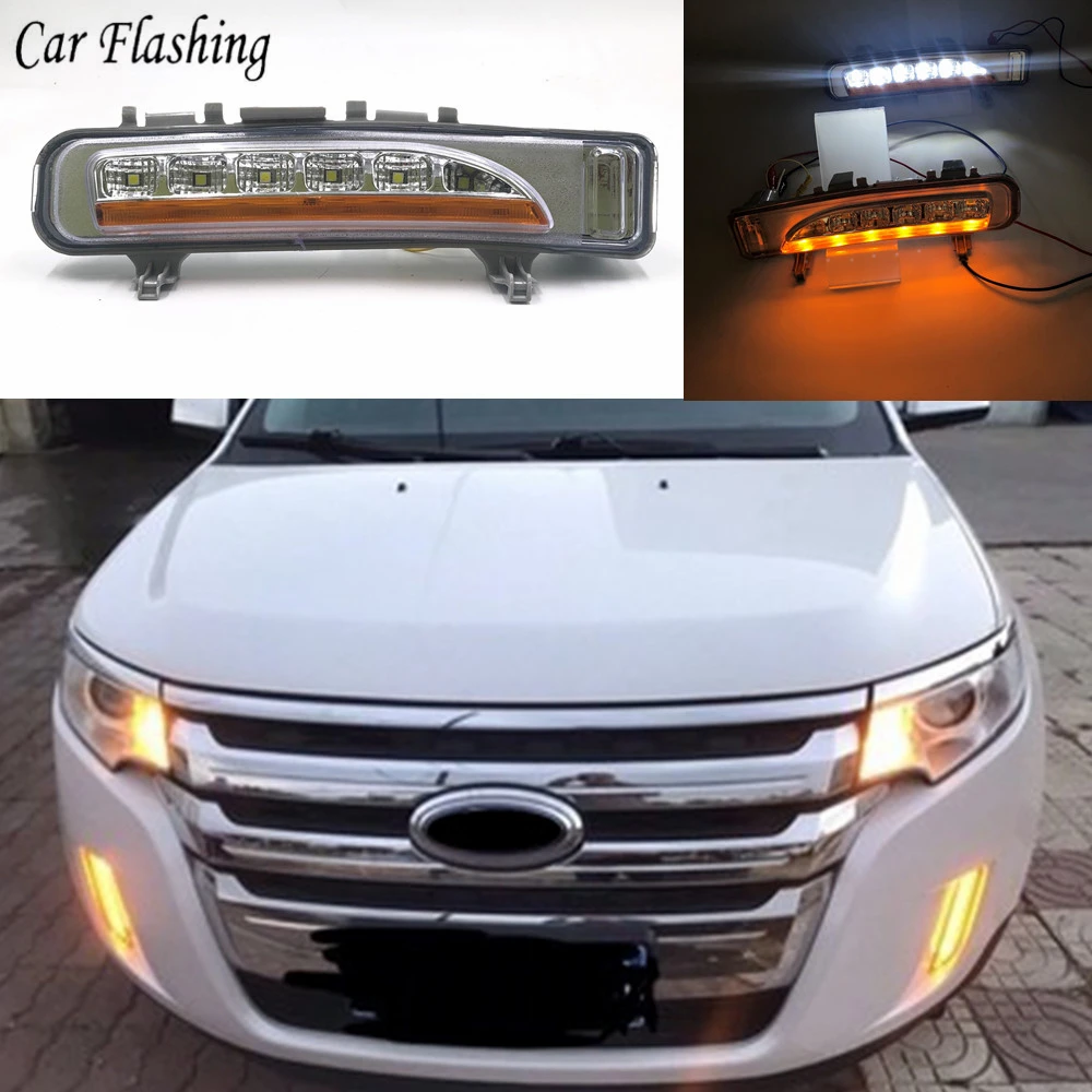 Автомобильные мигающие светодиодные дневные ходовые огни для Ford Edge 2009 2010 2011 2012 2013