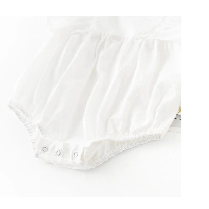 

MILANCEL 2021 Summer New Born Baby Girls Clothes Solid Fringed Sleeves Cool Bodysuit