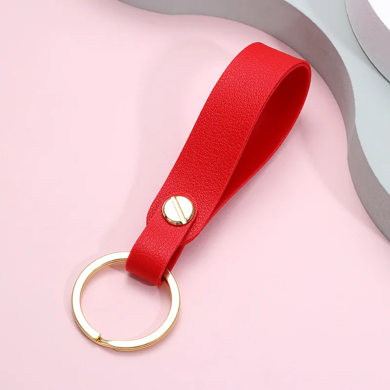 

Fashion PU Leather Keychain Casual Leather Strap Lanyard Key Chain Waist Wallet KeyChains Car Keyring Keyholder 5 pcs Gift