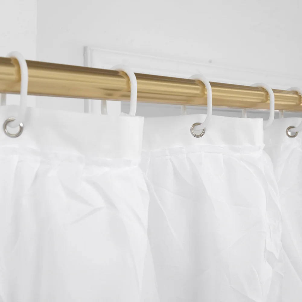 

Bathroom Shower Curtain White Home Solid Supplies Bath Decor With Hooks