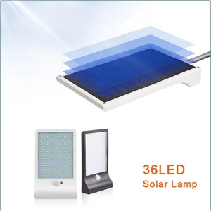 36 светодиодный солнечный светильник Открытый солнечной энергии солнца светильник Водонепроницаемый движения PIR Сенсор уличный светильник для двора украшения сада