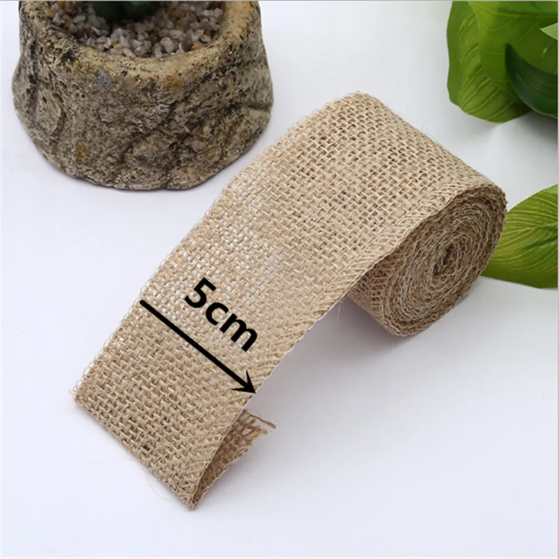 Свадебное украшение 1 м лента из натуральной джутовой мешковины в рулоне