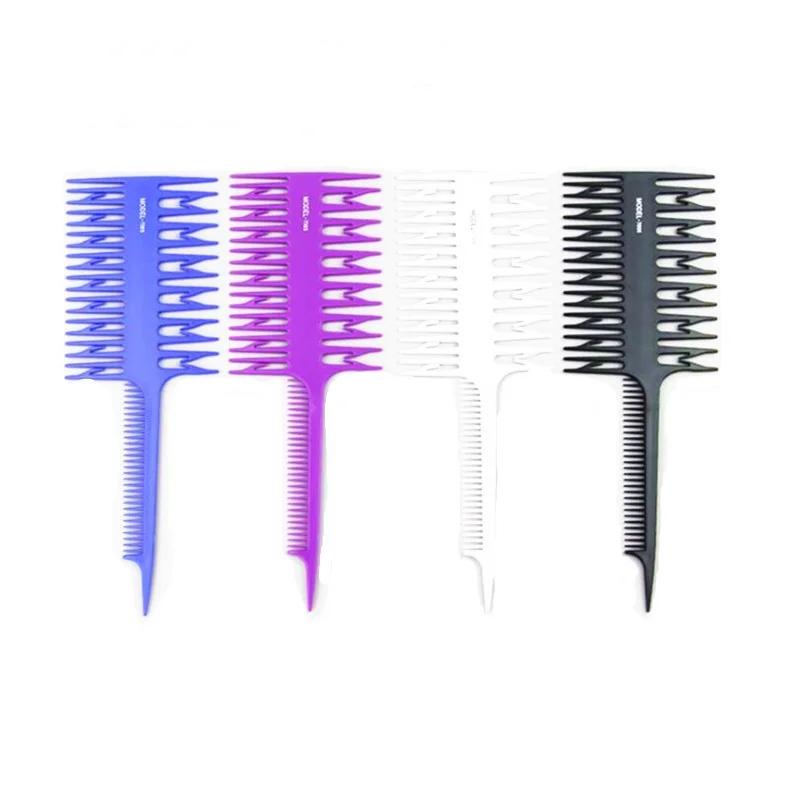

Barber Tool Artifact Double-Sided Coloring Highlighting Comb Wide Tooth Zone Dyeing Comb Fish Bone Hair Brush Salon Accessaries