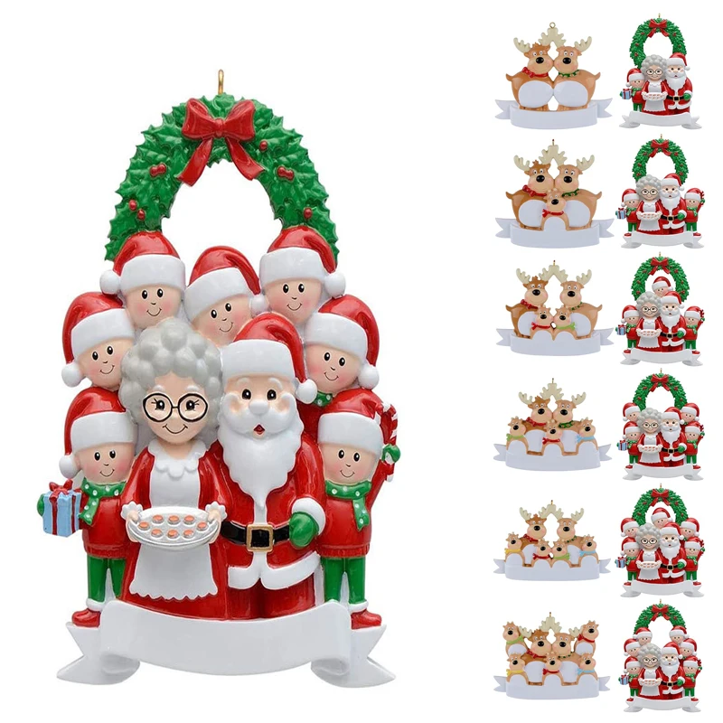 

2021 Personalized Reindeer Family Christmas Tree Ornament Personalized Family Pendant Christmas Tree Hanging Pendant Decorations