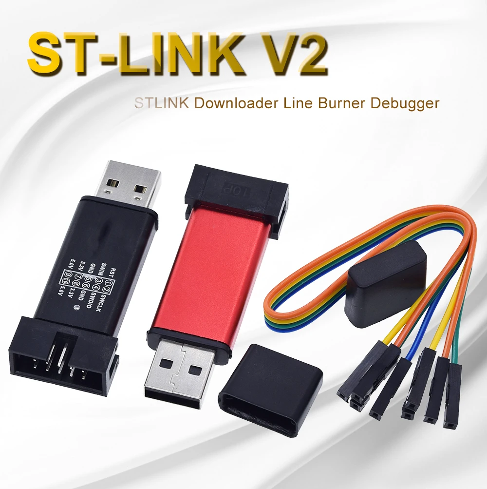 ST LINK Stlink ST-Link V2 Mini STM8 STM32 симулятор скачать программист Программирование с крышкой DuPont кабель ST Link V2