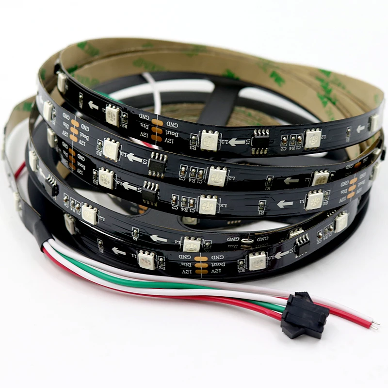 1 м индивидуально адресуемые светодиодные полосы WS2811 пиксельные 12 в 5050 SMD RGB