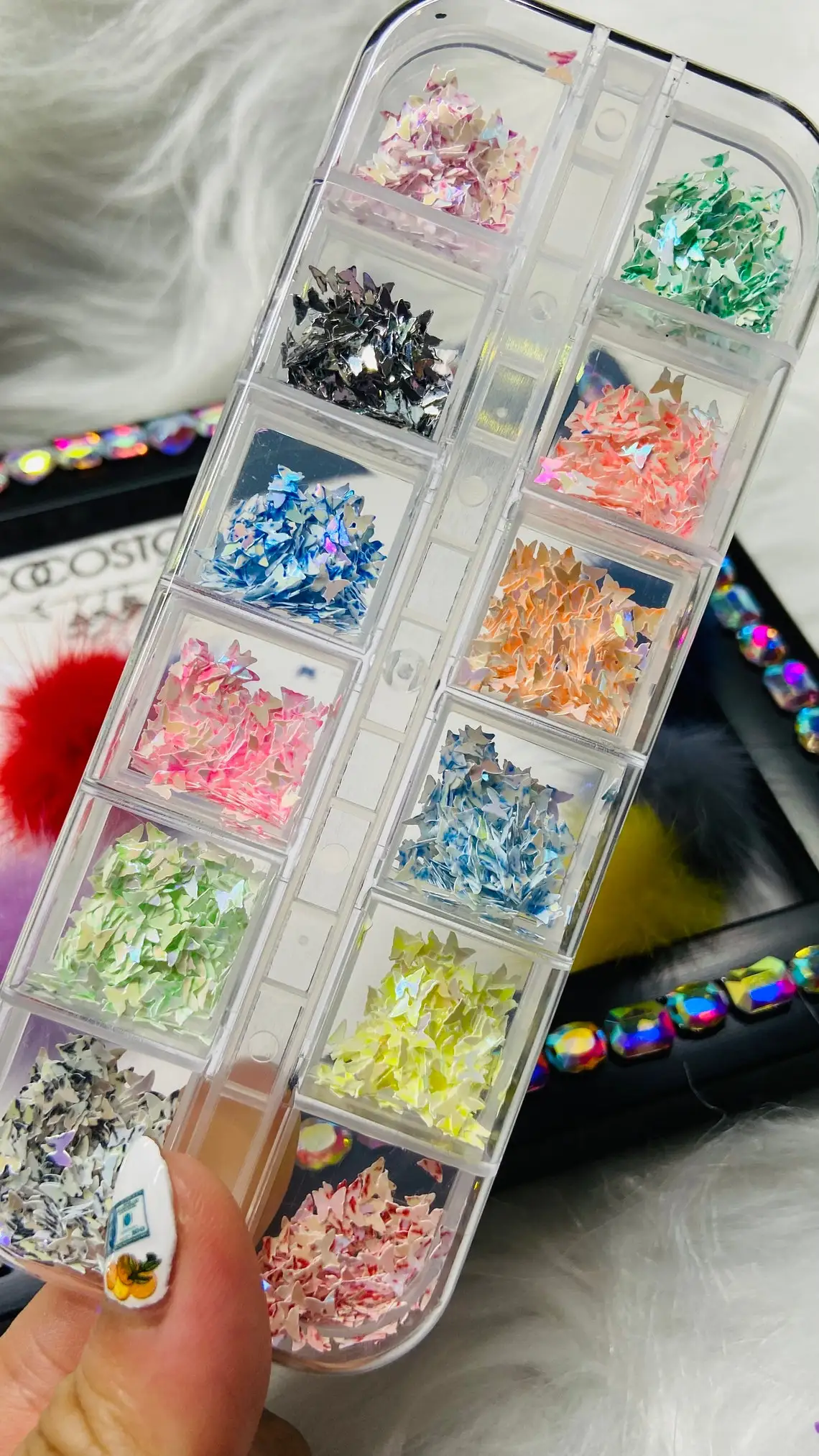 

3D butterfly glitter nail sequins flakes Set of 12 Colors BUTTERFY Nail Art | Butterfly Sequin Butterfly Glitter Sequin,7887