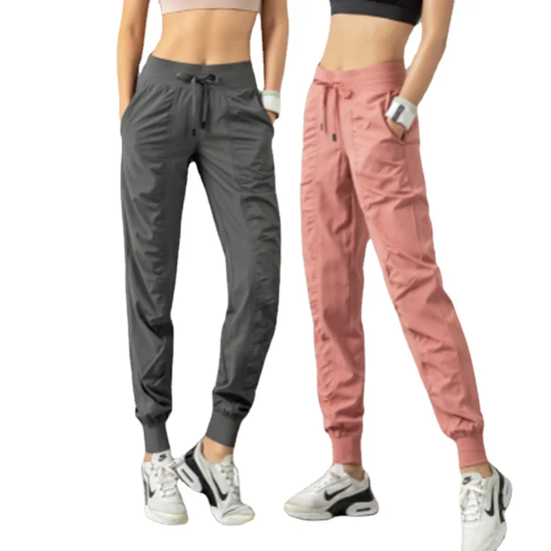 

Folds Slimming Fitness Sports pants women's loose Legging Running casual quick-drying harem Trousers tight feet waist lace up
