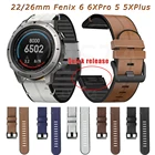 Ремешок для смарт-часов Garmin Fenix 6 6XPro 5X 5Plus 3HR 935 945 спуск Mk1, быстросъемный браслет из силикагеля и кожи, 22 26 мм