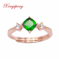 xin yipeng gem jewelry real s925 sterling silver inlaid natural diopside ring fine anniversary gift for women free shipping