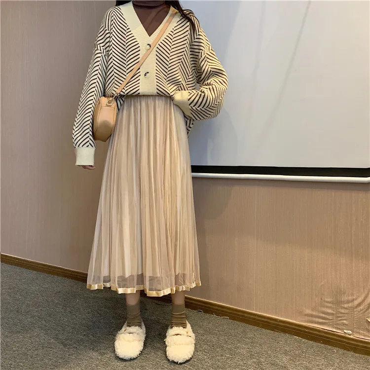 Модная юбка в стиле ретро для женщин осенняя и зимняя одежда однотонная