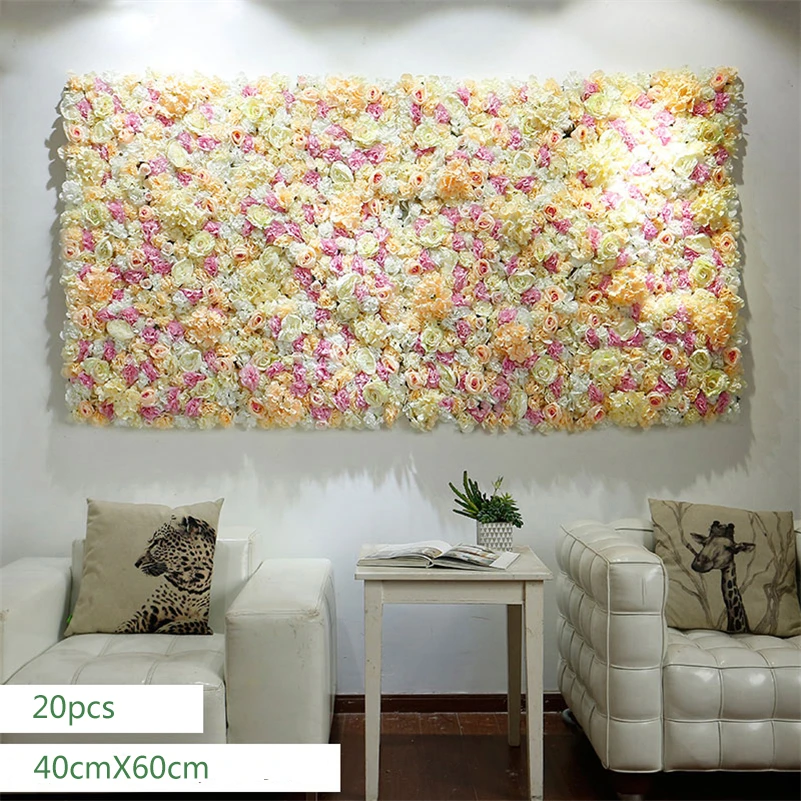 40x60 см Цветочная настенная панель шелковые искусственные цветы розы свадебные цветочные украшения цветок стены для свадебного фона украшения