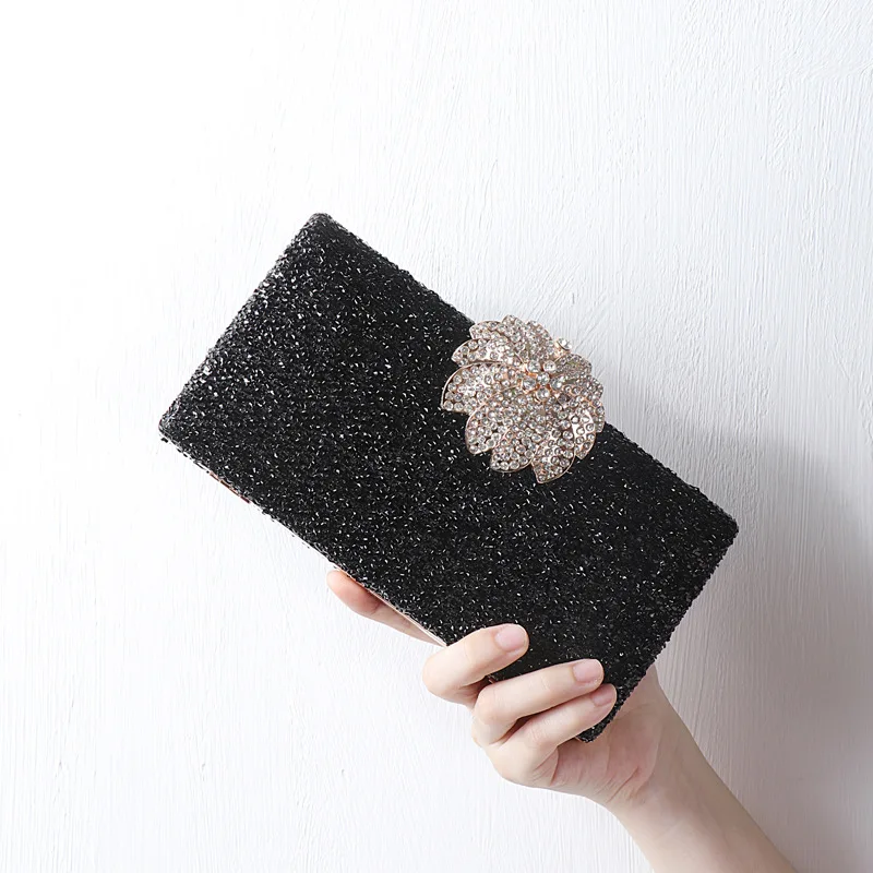Черные розовые сверкающие пайетки Женская вечерняя сумочка с блестками кошелек