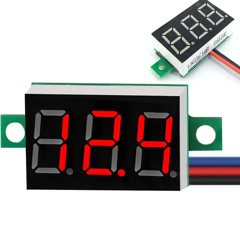 Цифровой светодиодный вольтметр постоянного тока 12 В измеритель напряжения