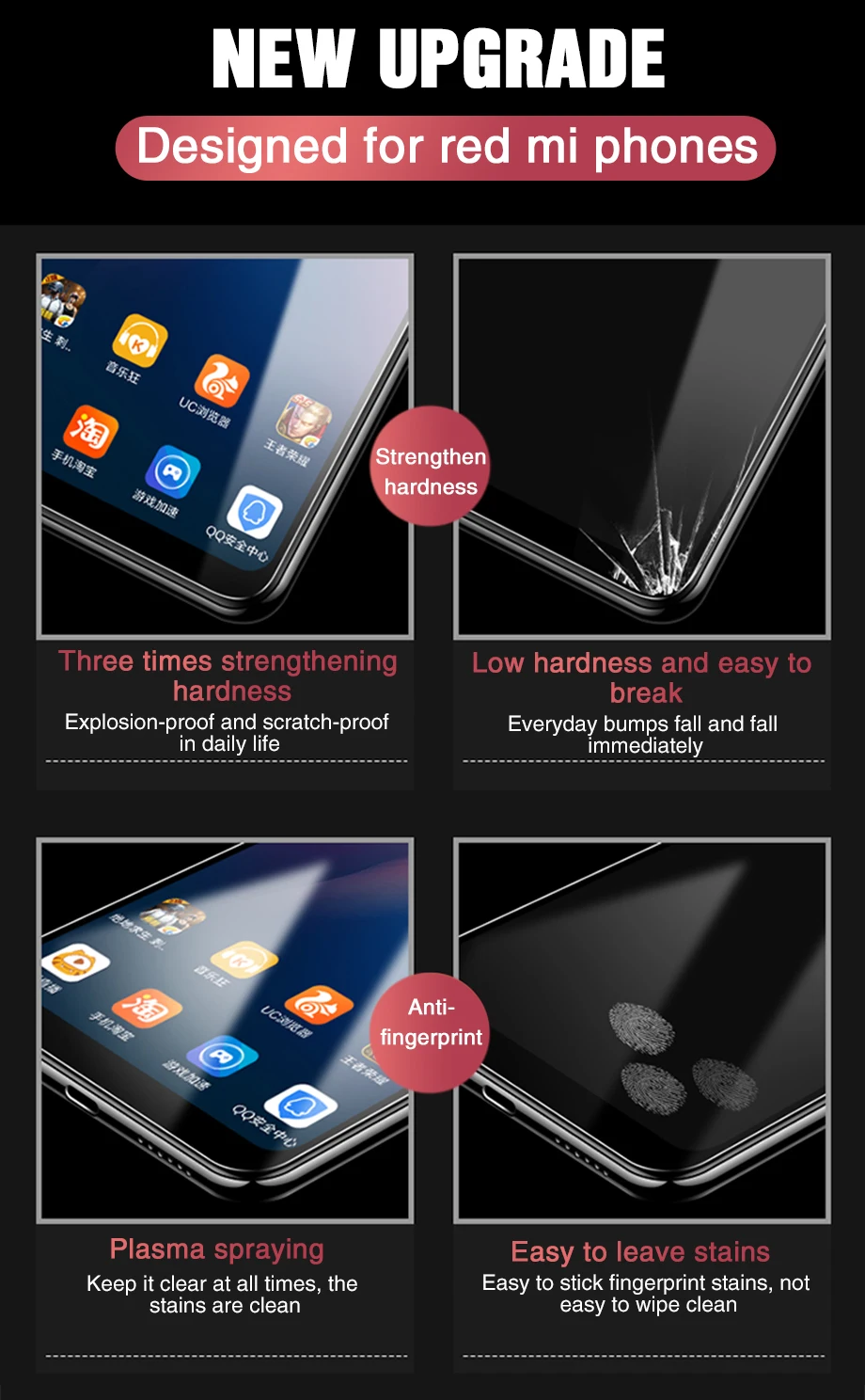 3 шт. полное покрытие из закаленного стекла для Xiaomi Redmi Note 7 8 6 5 Pro 5A Защита экрана для Redmi 6A 5A 6 PRO Защитная стеклянная пленка