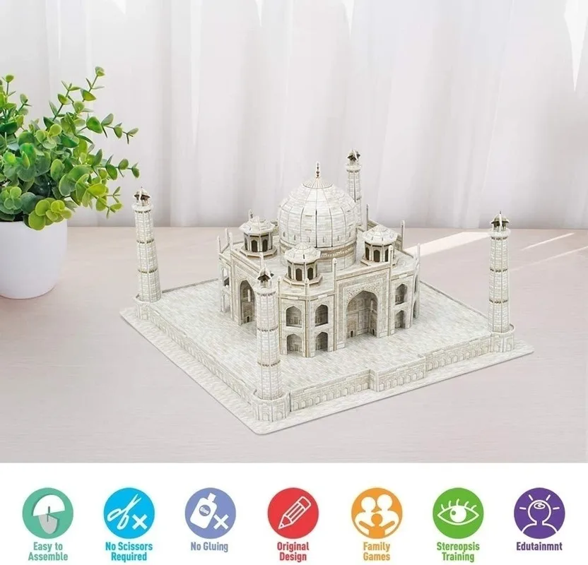 

3D Puzzles National Geographic Booklet for India Taj Mahal Architecture Kits for Adults and Kids Puzzles Toys & Hobbies