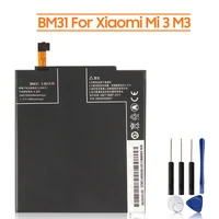 replacement battery bm31 for xiaomi mi 3 m3 mi3 rechargeable phone battery 3050mah