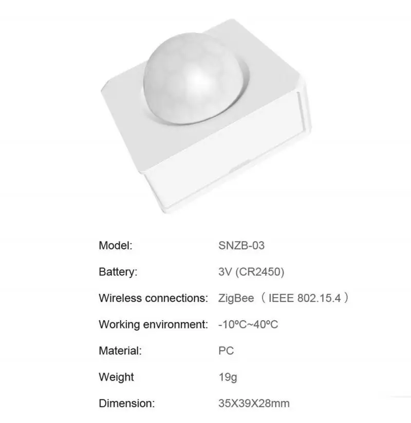 4 pcs SONOFF SNZB-03 sensor Zigbee Motion Sensor PIR Detector ewelink APP Remote monitor Home Security ZBBridge needed | Электроника