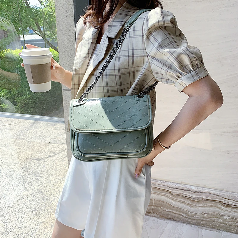 

Luxury Pu Leather Chain Women Shoulder Bag Fashion Handbags Crossbody Bags for Women High Quality Female Small Messenger Bags