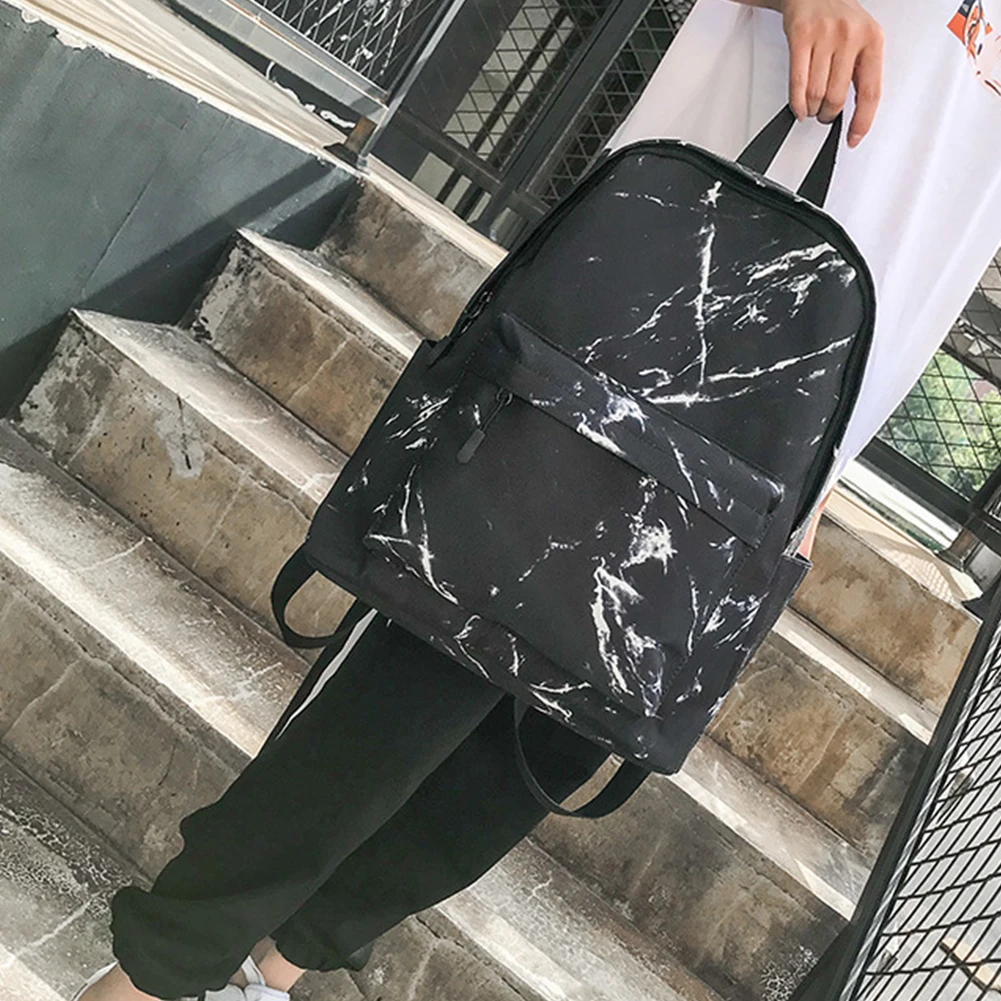 Водонепроницаемый школьный ранец с мраморным принтом вместительный легкий