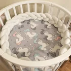 150 см детская кровать бампер узел длинный ручной работы плетеная коса плюшевая детская защита для кроватки детская подушка с узлом декор комнаты