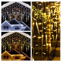 street winter garland house christmas decorations christmas lights festoon led icicle garland curtain light droop 0 40 50 6m