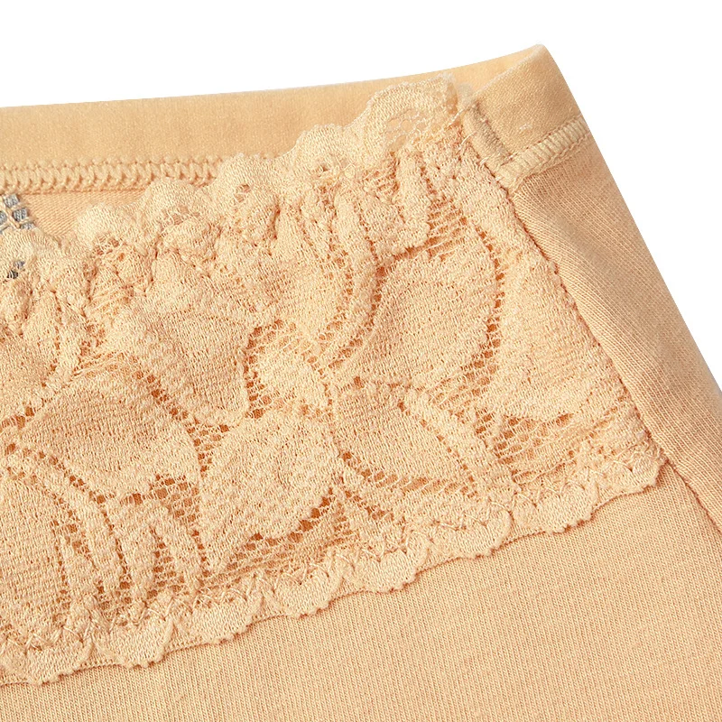 

9 Colors Plus Size Ladies Menstrual Leak-proof Briefs Pure Cotton Sexy Lace Mid-waist Solid Color Fashion Stretch Comfort WOMEN