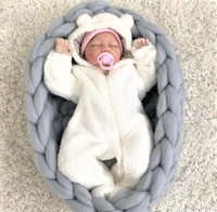 newborn photography props breathable hand woven baby basket knitted newborn nest thick wire basket sleeping bag travel bassinet
