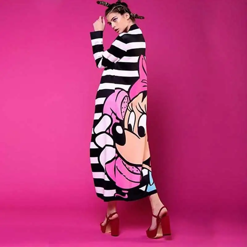 Женский длинный кардиган Disney повседневный жакет в полоску европейском и