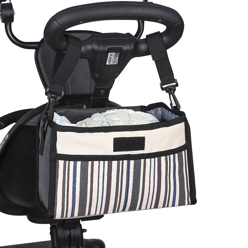 

Baby Stroller Accessories Stripe Fashion Diaper Bag Large Capacity Nappy Organizer Multifunction Newborn Storage Care Pocket