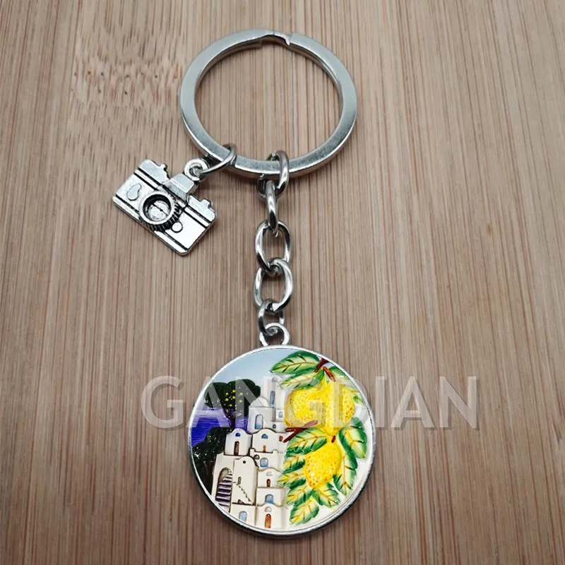 Стеклянный брелок для рисования с камерой Европейский средиземноморский