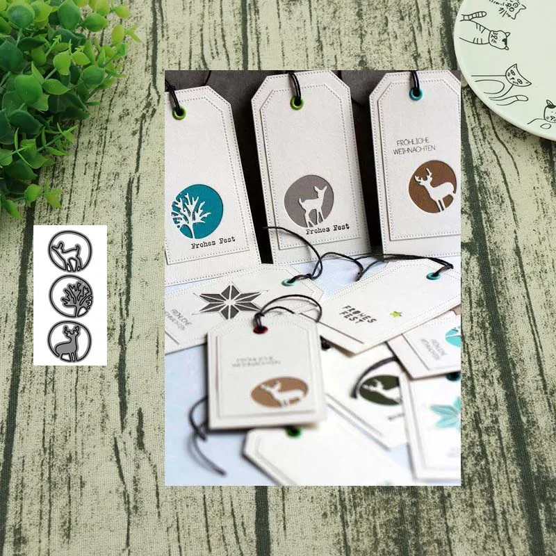 Металлические Вырубные штампы Рождественский олень вырезанная форма украшение