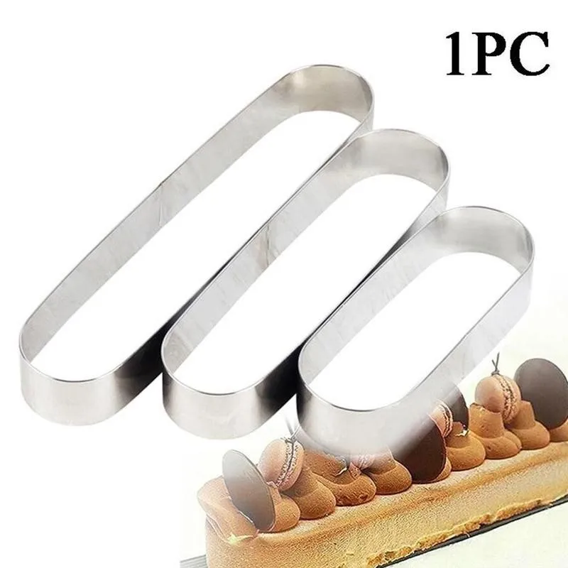 

1PC Steel Long Oval Cake Mousse Ring Mini Metal Tiramisu Sizes Kitchen Pastry Bakeware Ring 4 Baking DIY Mold Tools A6S3