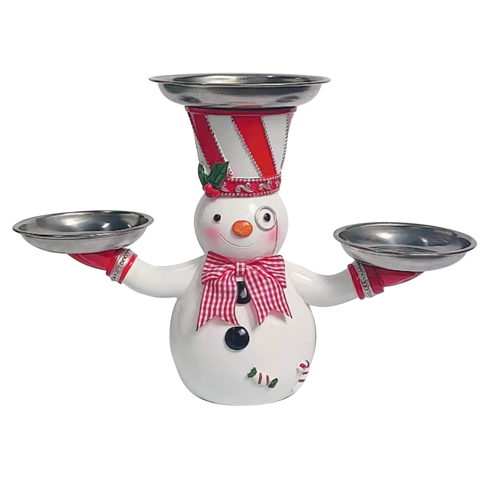 

Christmas Snowman Treats Holder Three Plates Snack Cupcake Dessert Food Bowl Stand Christmas Decorations For Home Party