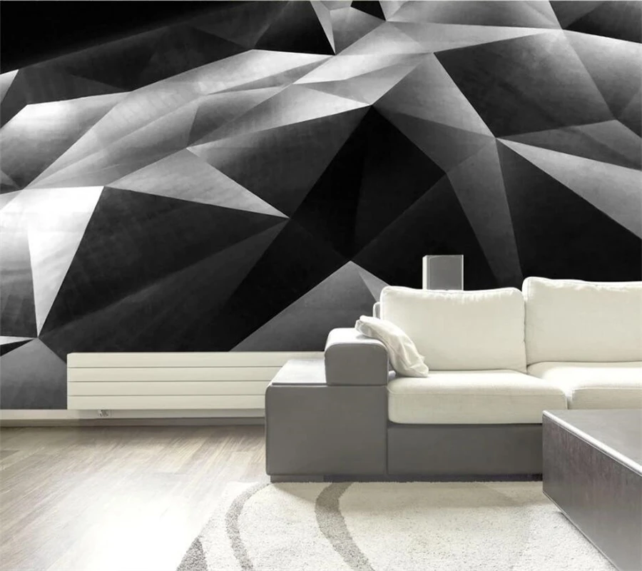 Большие Настенные обои wellyu выполненные на заказ с черной Твердой геометрической