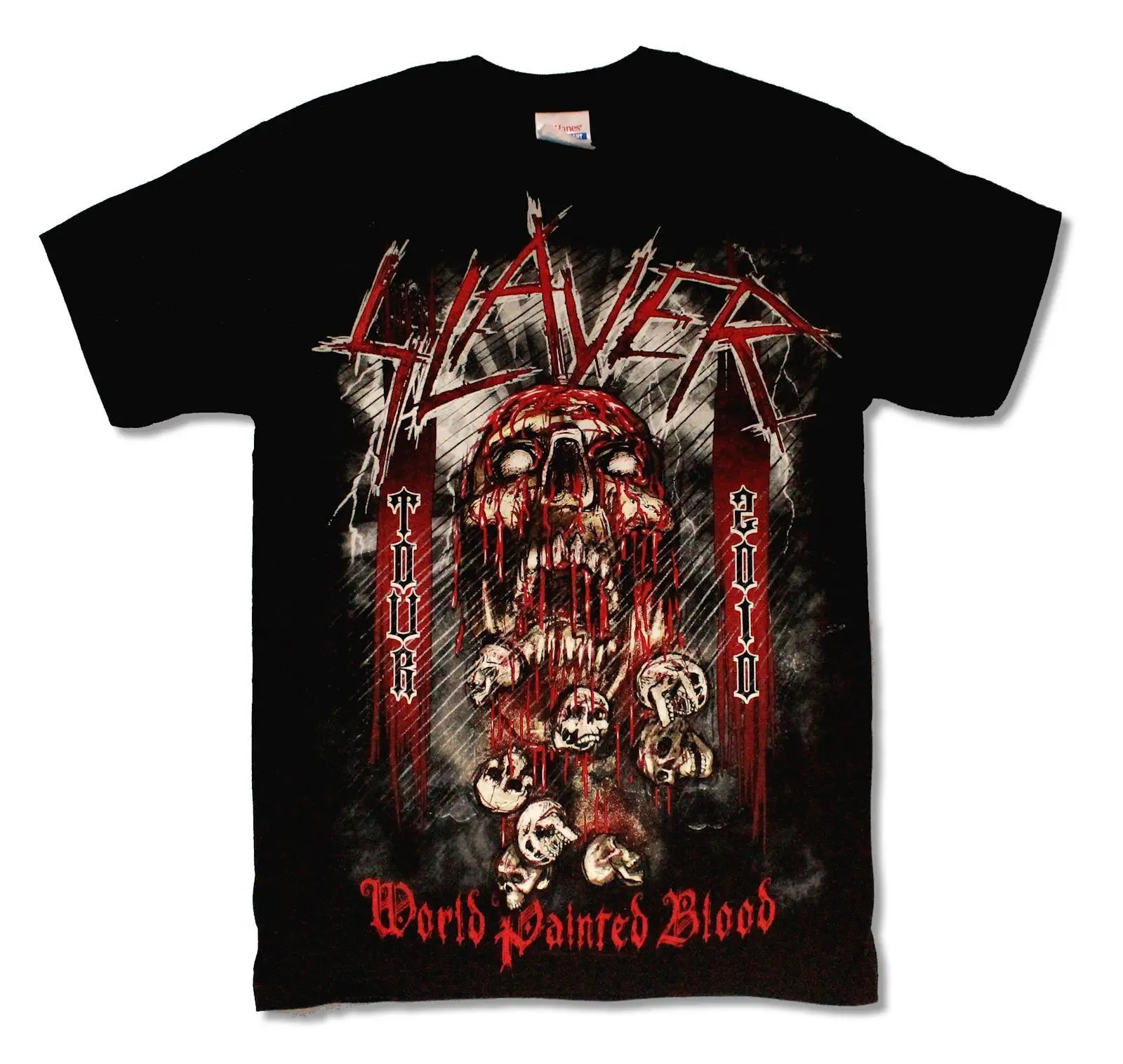 SLAYER WORLD PAINTED BLOOD TOUR 2010 черная футболка новая официальная Мужская из 100% хлопка с