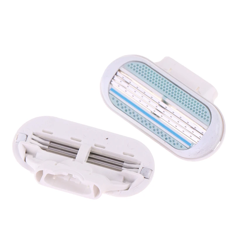 

2pc Manual Shaving Women Razor Replaceable Hair Remove Safety Head 3 Layer-Blade Women's Razor Blade