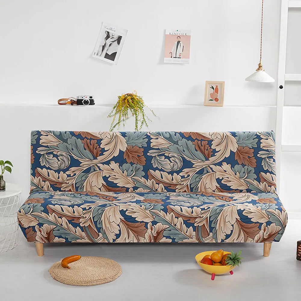 

Polyester Sofa Bed Cover Without Armrest Folding Sofa Cover Elastic Couch Cover For Living Room Modern Print Home Decor