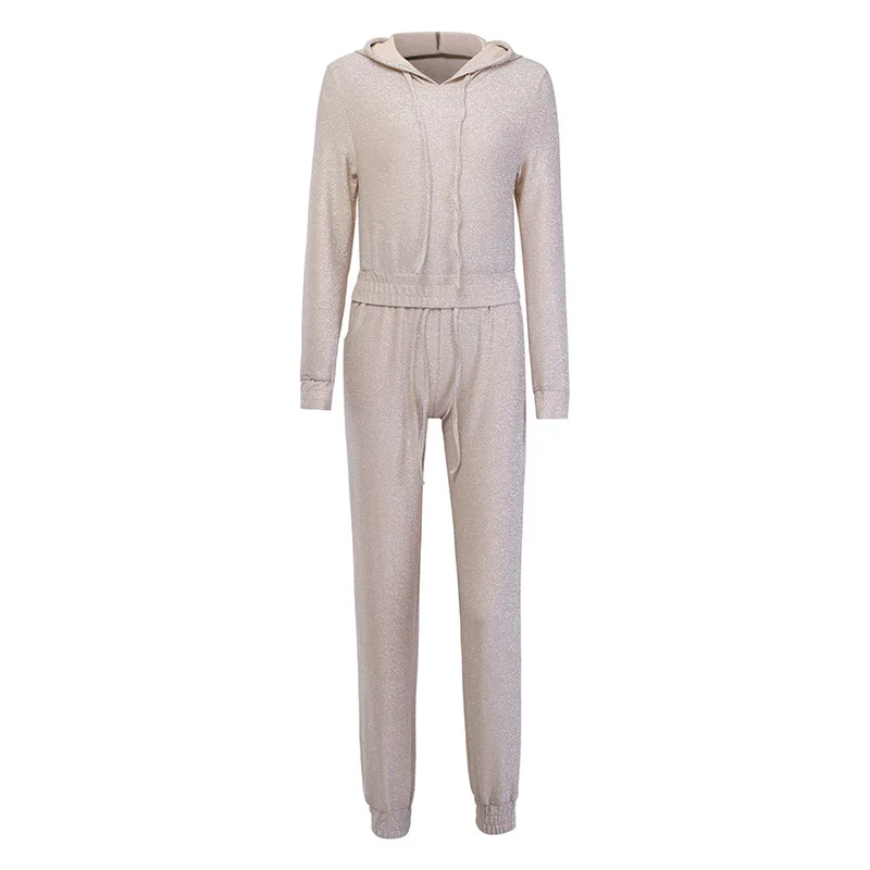 2019 женские наборы свитшотов из 2 предметов повседневные однотонные топы