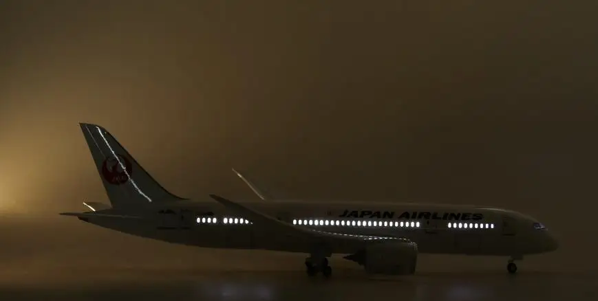 47 см 1/130 масштаб самолет японская авиакомпания Boeing B787 Dreamliner модель самолета с светильник на колесах пластиковая Смола самолет для сбора - Цвет: with light