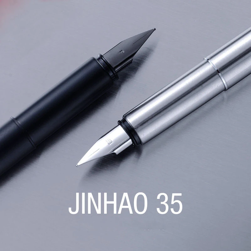 Ручка перьевая Jinhao 35 черная матовая ручка из нержавеющей стали с наконечником 3 08
