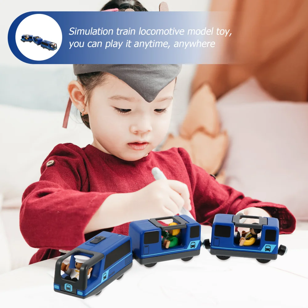 

1pc Early Educational Train Connectable Train Cognitive (Blue)